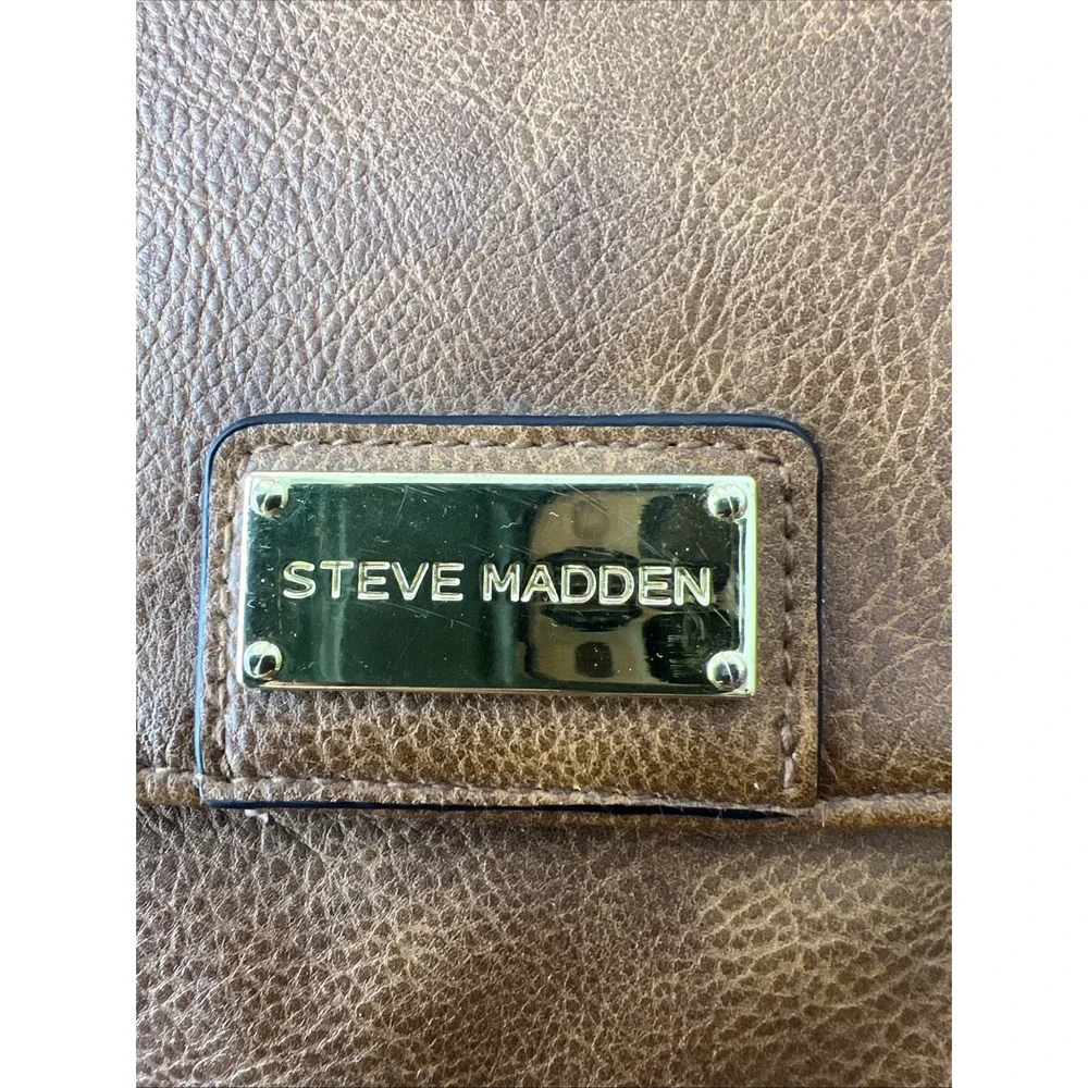 Steve Madden Handbag Vegan Leather Bag Brown Purse CrossBody + Handle Boho Hippy